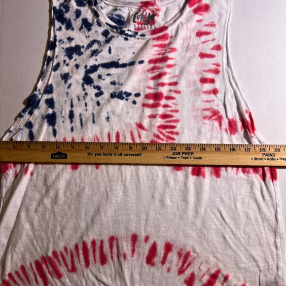 Tokyo Darling Women‎ Large Red White Blue Tie Dye American Flag Tank Top (K) - Picture 6 of 6